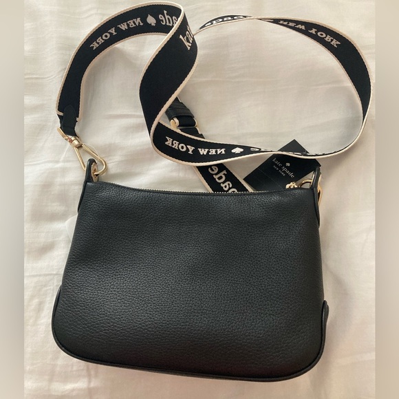NWT Kate Spade Rosie Black Pebbled Leather Crossbody Bag Purse handbag - Picture 2 of 8